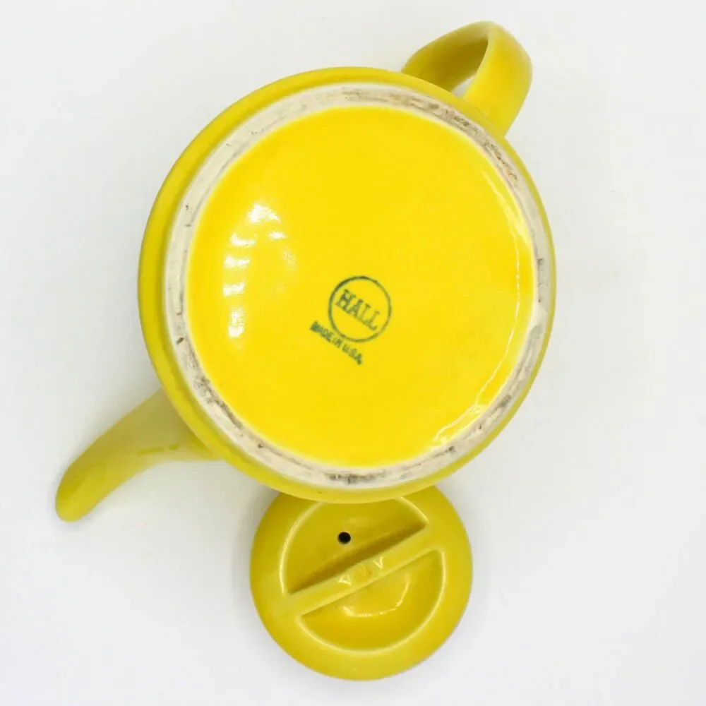 Vintage Hall Cozy Yellow Teapot Insulated Metal Cover 1956 Mid century Kitchen